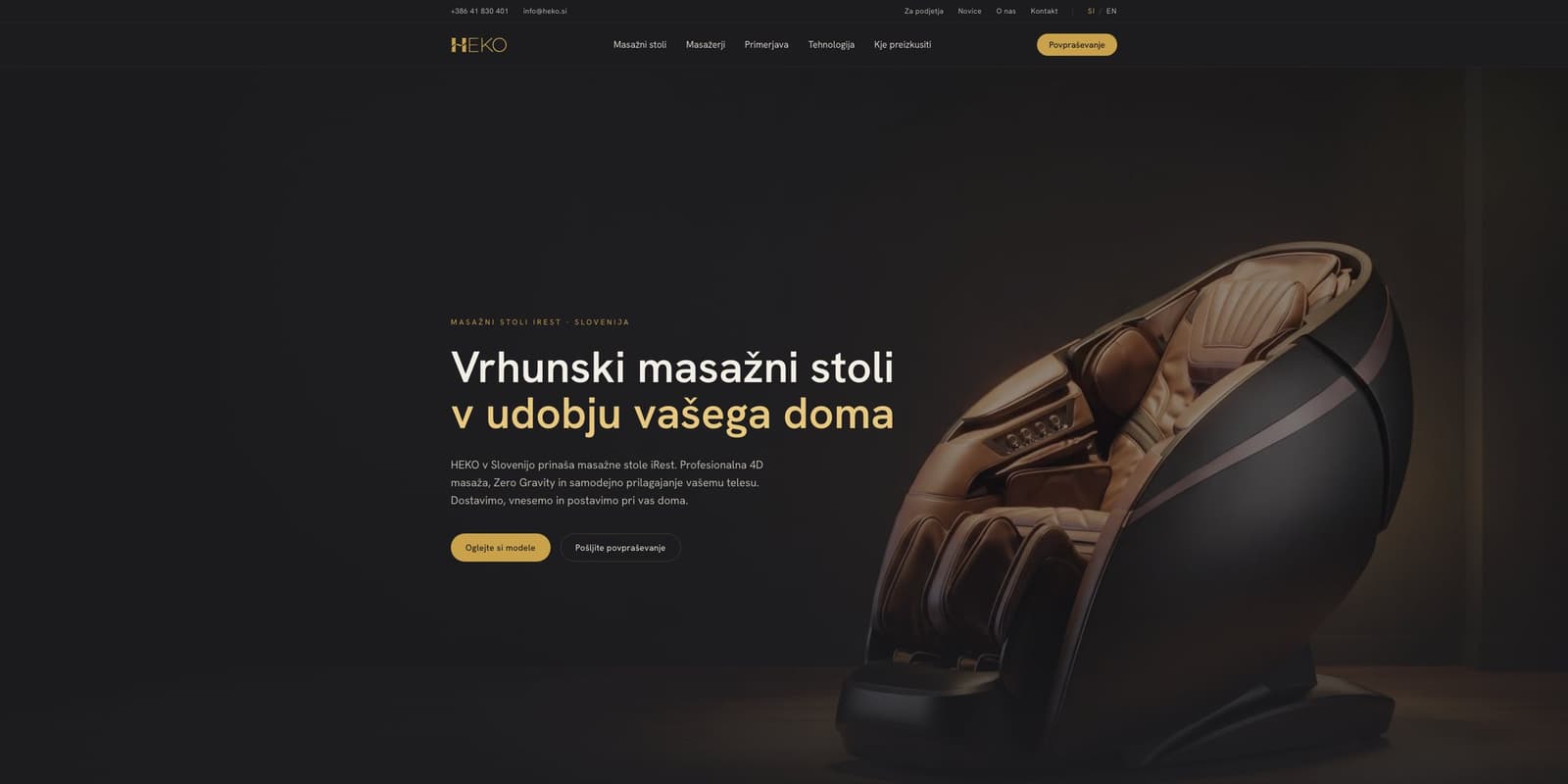 The redesigned HEKO website on a large screen