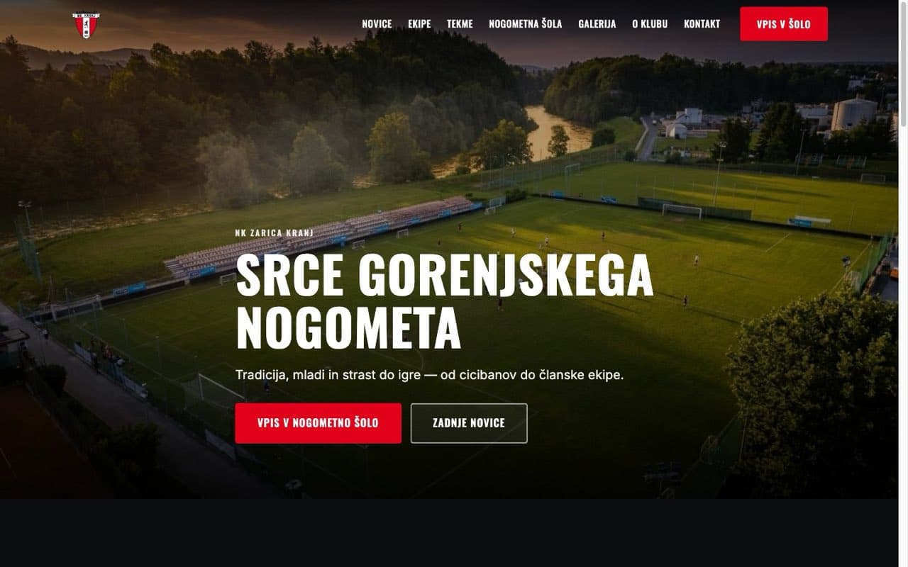 NK Zarica Kranj — spletna stran
