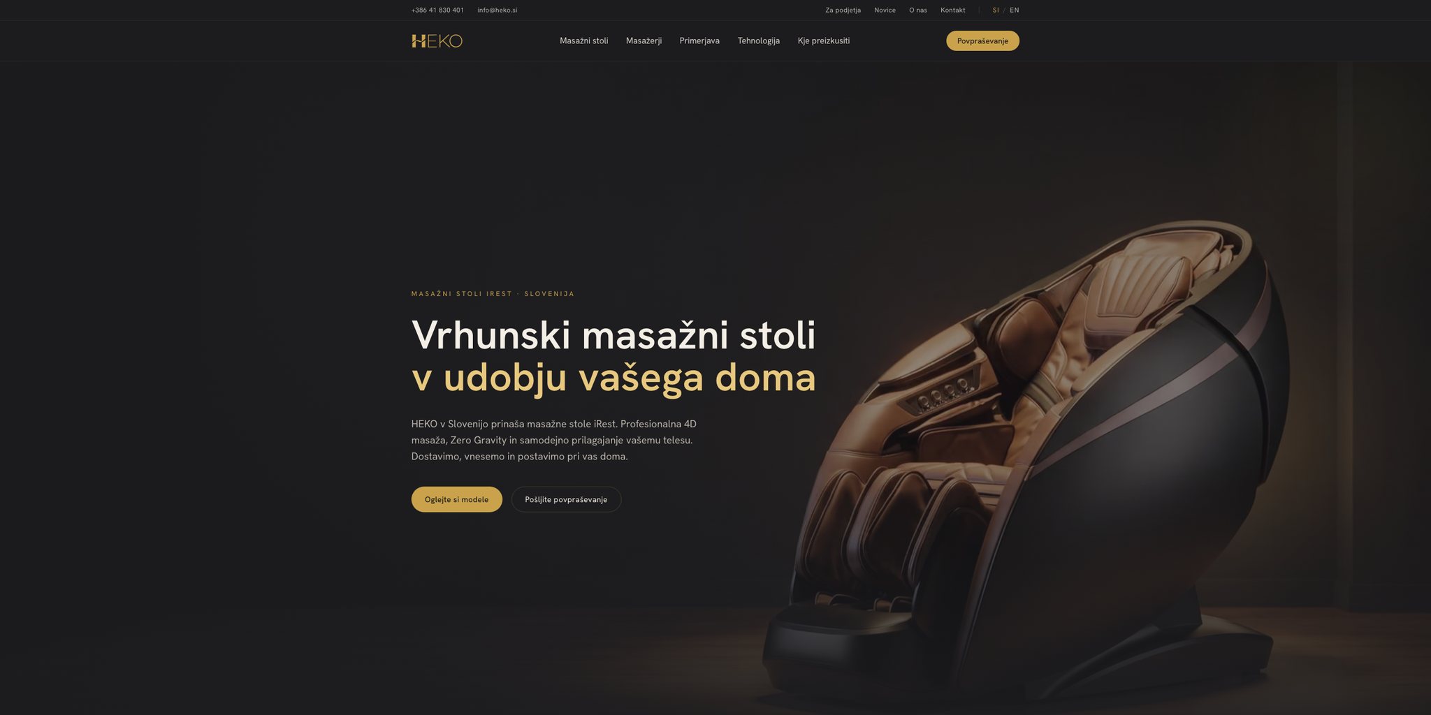 The redesigned HEKO website on a large screen